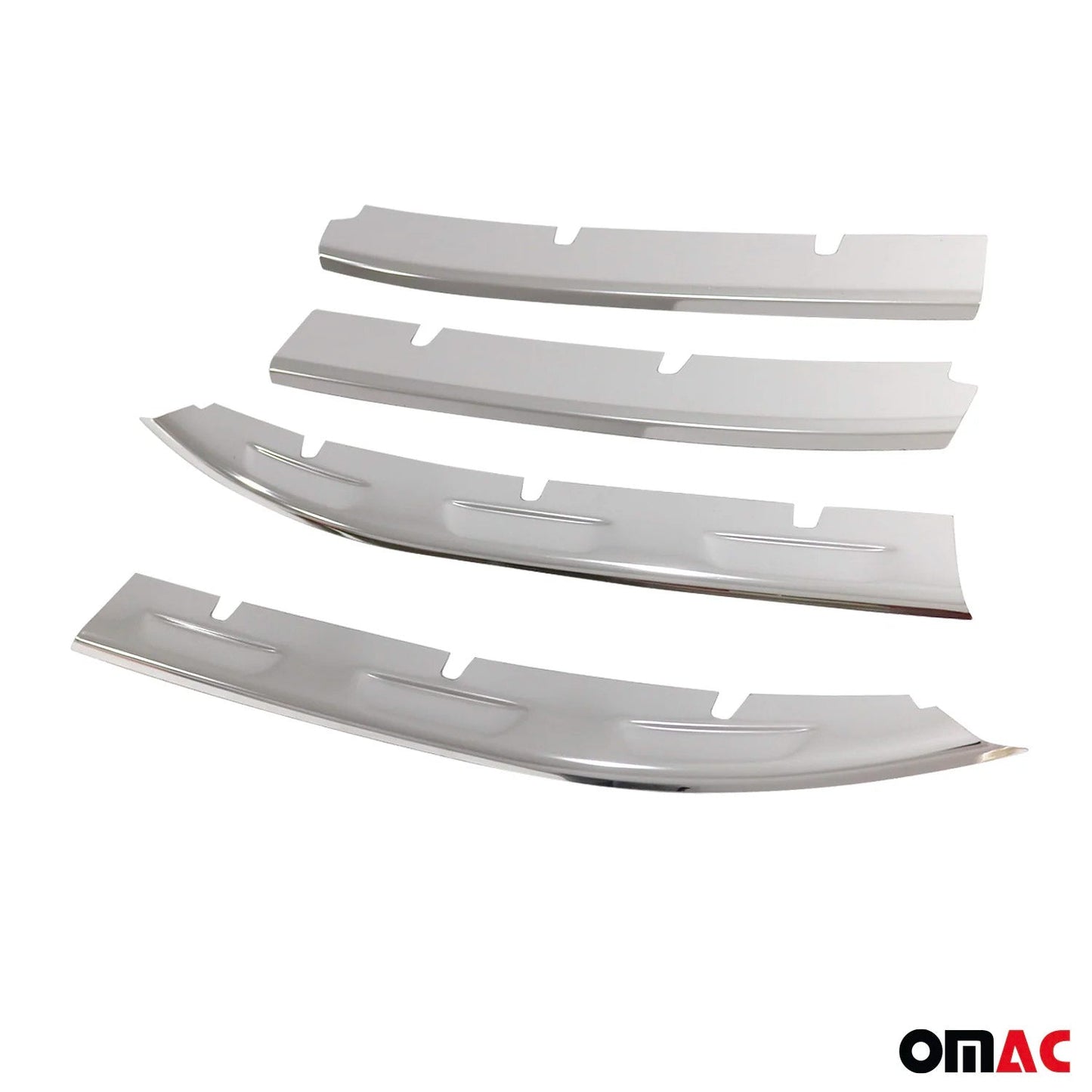 OMAC USA Front Bumper Grill Trim Molding for SUVs – Fits 2022–2024 Volkswagen Tiguan - 4Pcs (Stainless Steel, Chrome)