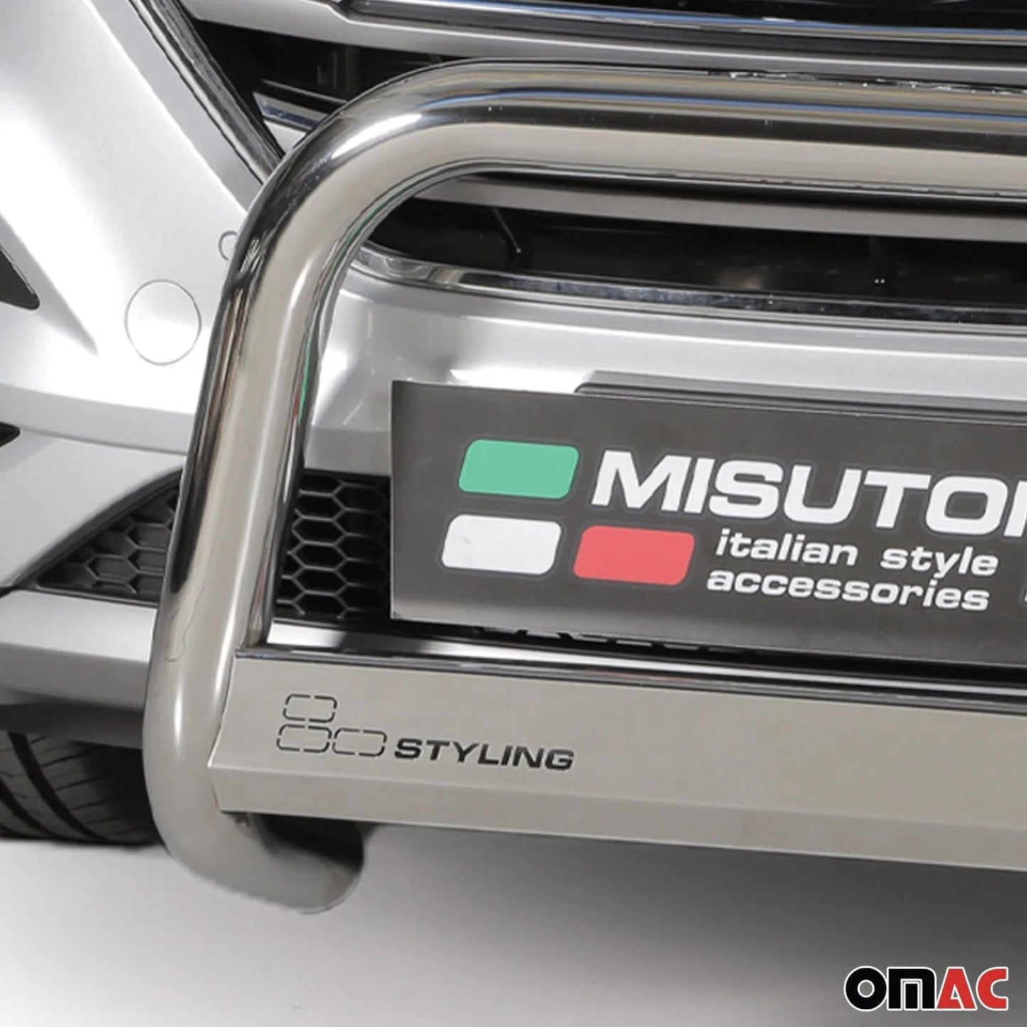 OMAC USA Bull Bar Push Front Bumper Grille for Cars – Fits 2016–2018 Hyundai Tucson (Silver, 1Pc)