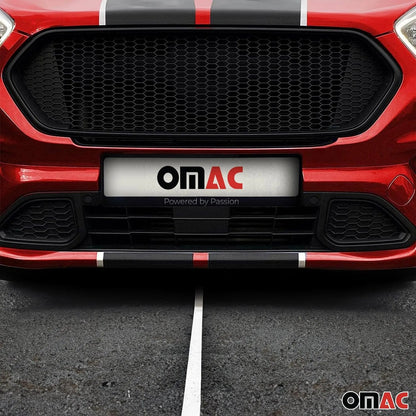 OMAC USA Universal Honeycomb Mesh Grill Insert – Trimmable Black ABS Plastic Spoiler Bumper Protector