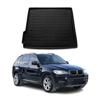 OMAC USA Cargo Liner Trunk Mat All Weather for SUV – Fits with 2007-2013 BMW X5 E70 – Black (1 Pc)