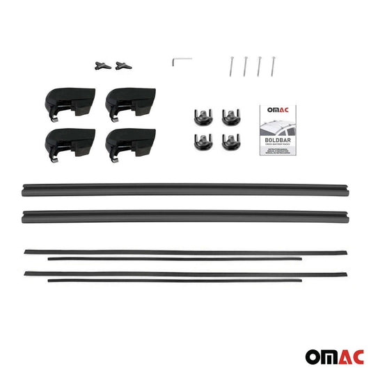 OMAC USA Roof Rack Cross Bars for Car – Fits 2021-2025 Chevrolet Tahoe (Excludes Models Without OEM Fixed Points) – Aluminium Black (2 Pcs)