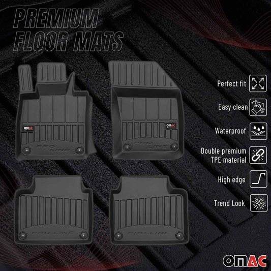 OMAC USA Premium Floor Mats Liners for Cars – Fits 2017-2024 Volvo S90 V90 (Black, 4 Pcs)
