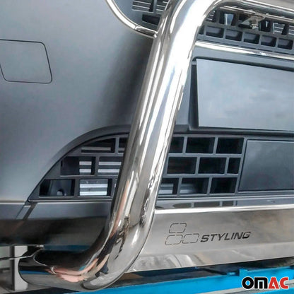 OMAC USA Bull Bar Push Front Bumper Grille for Land Rover LR2 2008-2015 – Stainless Steel Silver, 1 Pc