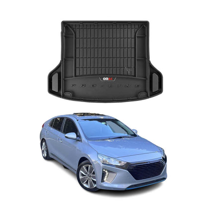 OMAC USA Premium Cargo Liner for Hyundai Ioniq Hybrid – Fits 2017-2022 – All Weather Heavy Duty TPE Rubber Trunk Mat, Black