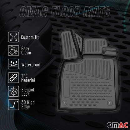 Omac USA Premium Rubber Floor Mats Liners for Cars – Fits with 2014-2018 BMW X5 F15/F85 (4 Pcs)