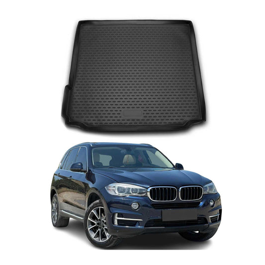 OMAC USA Semi-Custom Fit Cargo Liner Trunk Mat for SUV – Fits 2014–2018 BMW X5 (Black, Waterproof)
