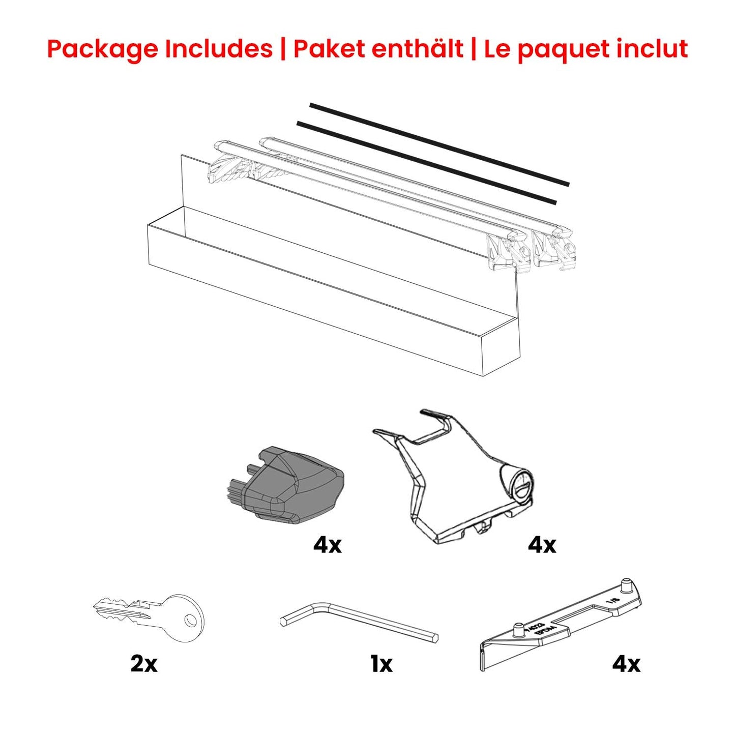 OMAC USA Roof Rack Cross Bars 47" Luggage Carrier for Flush Roof Rails – Aluminium Silver (2 Pcs)
