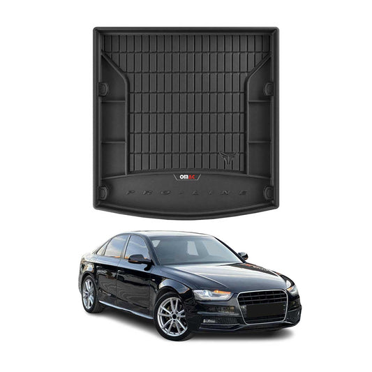 OMAC USA Premium Cargo Liner Trunk Rubber Mat for Car – Fits with 2009-2016 Audi A4 / S4 – All Weather, Heavy Duty Black (1PC)