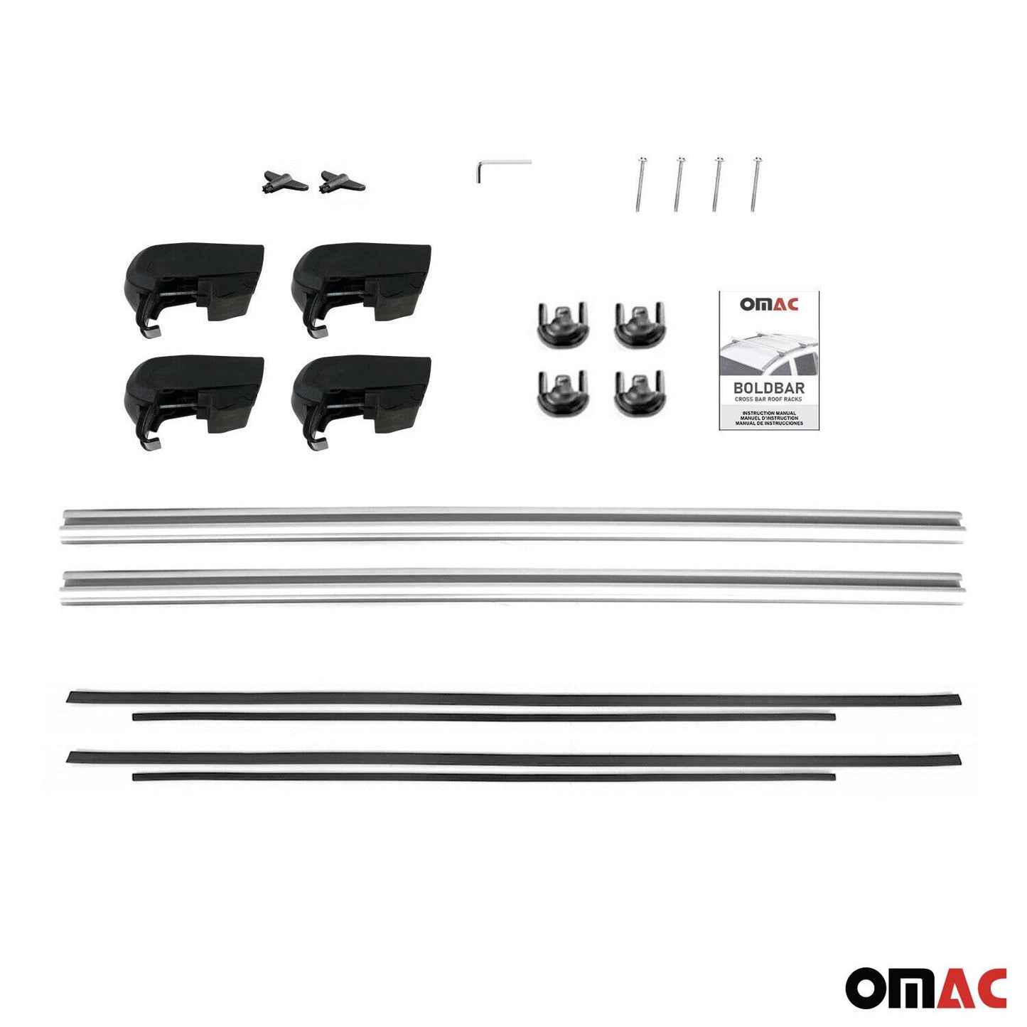 Omac USA Roof Rack Cross Bars for Cars – Fits with 2012-2017 Kia Cee’d Sportswagon (2 Pcs, Silver, Aluminum)