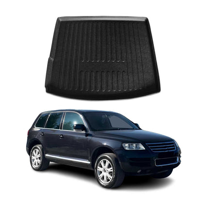 OMAC USA Cargo Liner Trunk Rubber Mat for SUV – Fits with 2004-2010 Volkswagen Touareg – All Weather, Black (1PC)