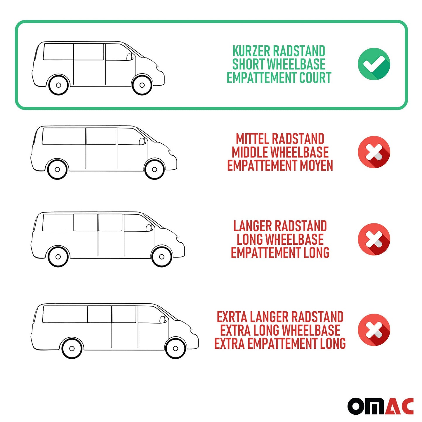 Omac USA Aluminum Running Boards, Side Steps for Van – Fits with 2010-2013 Ford Transit Connect L1 SWB – Silver & Black (2 Pcs)