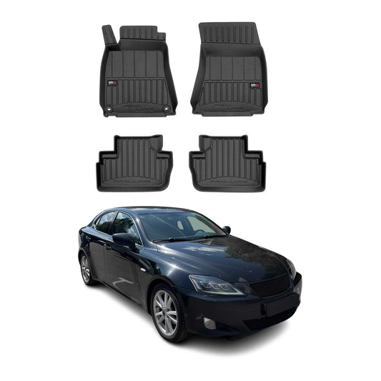 OMAC USA Premium Floor Mats Liners for Cars – Fits 2006-2014 Lexus IS250 IS350 (Black, 4 Pcs, All Weather Heavy Duty)