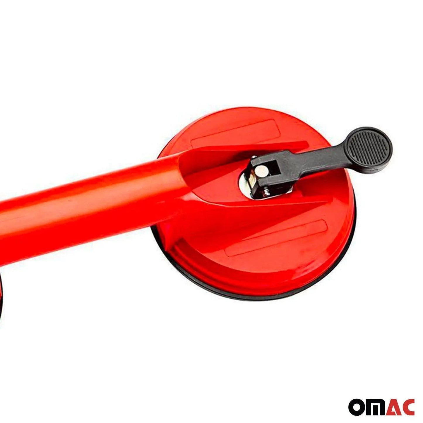 OMAC USA Double Suction Cup Vacuum Lifter – Glass, Granite & Mirror Handle Grip – Heavy Duty ABS Rubber Tool, Red (1 Pc)
