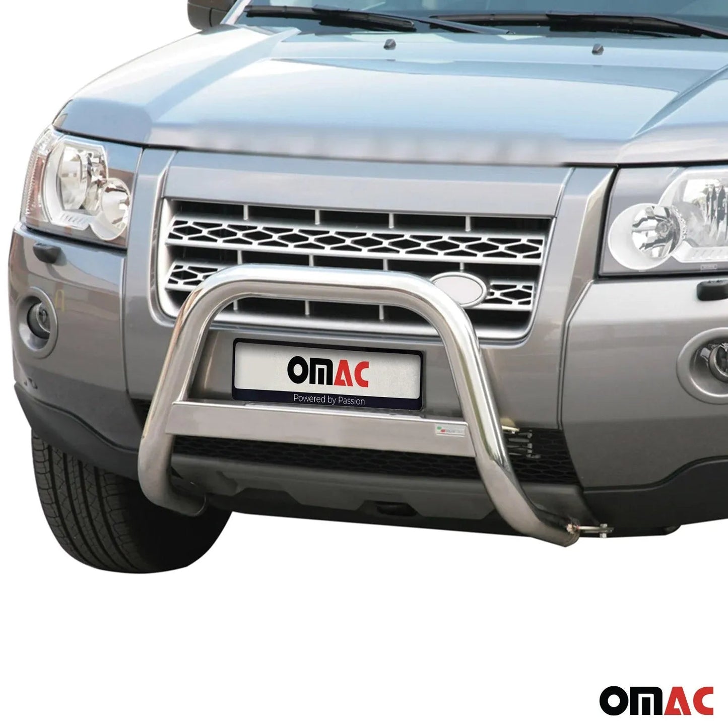 OMAC USA Bull Bar Push Front Bumper Grille for Land Rover LR2 2008-2015 – Stainless Steel Silver, 1 Pc