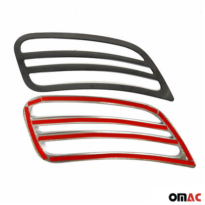 OMAC USA Front Bumper Grill Trim 2Pcs for Vans – Fits 2019–2025 Mercedes Sprinter W907/910 (Stainless Steel, Dark Chrome)