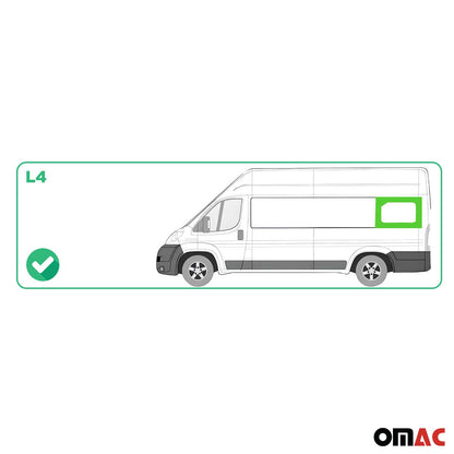 OMAC USA Rear Left Side Window Glass Fit Kit for Vans – Fits 2014–2025 RAM ProMaster L4 Extra Long (Tempered, 4Pcs)