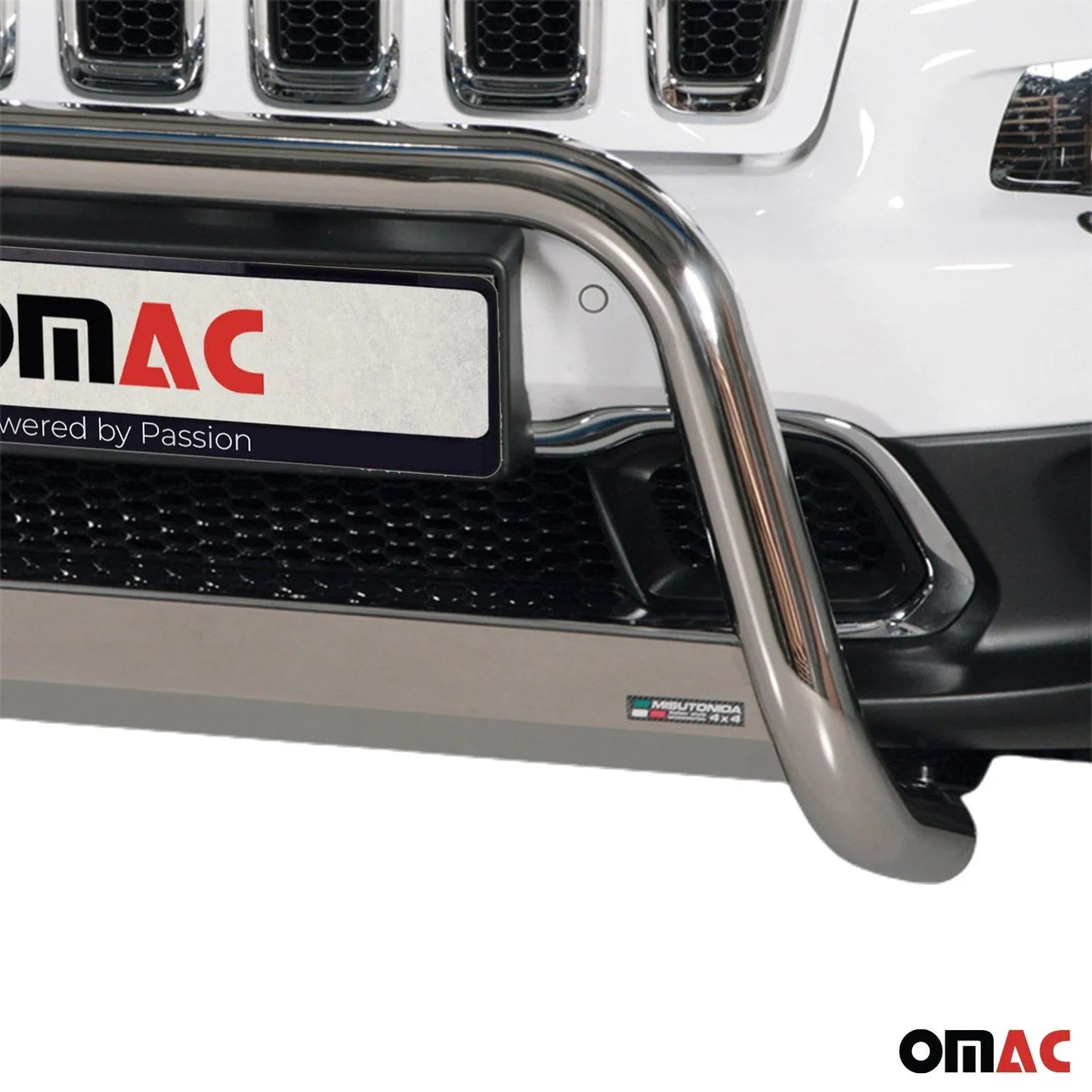OMAC USA Bull Bar Push Front Bumper Grille for SUVs – Fits 2014–2023 Jeep Cherokee (Silver, 1Pc, Non-Trailhawk)
