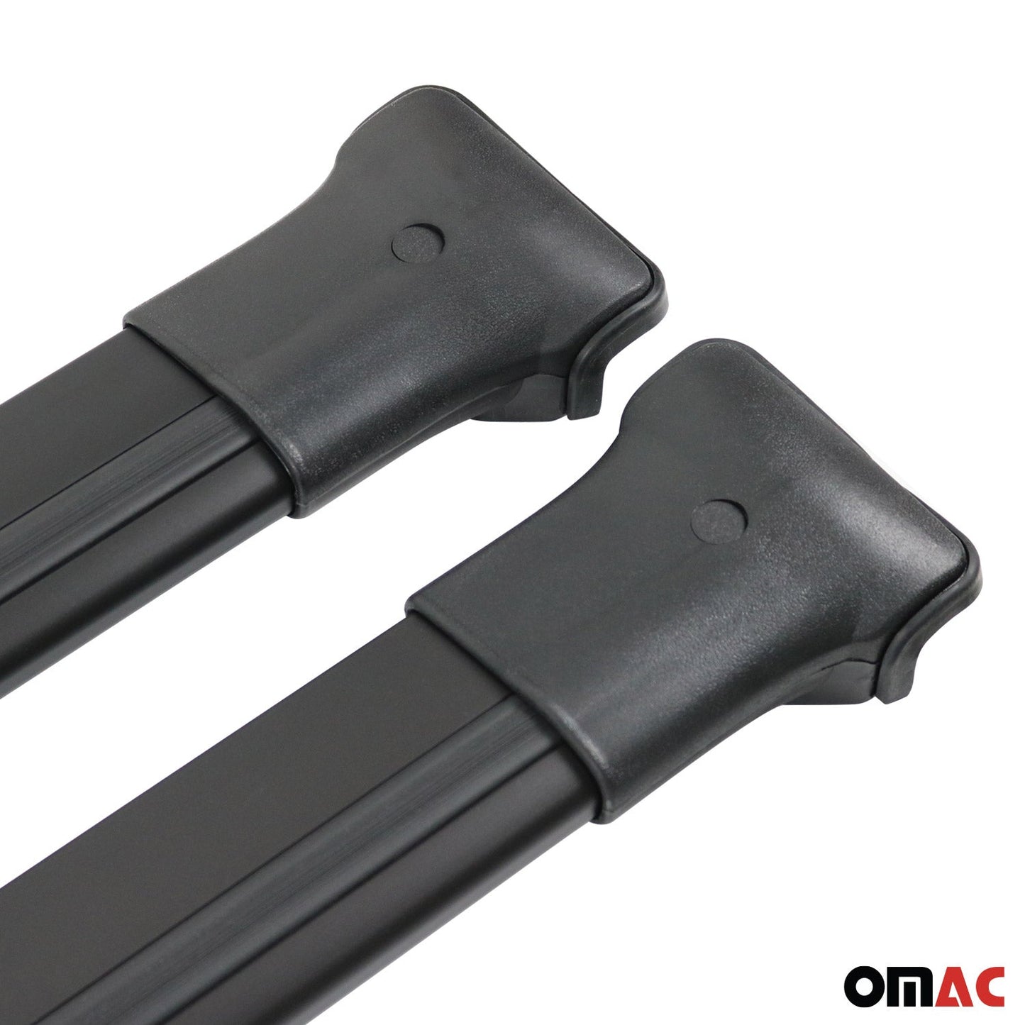 OMAC USA Roof Rack Cross Bars for SUV – Fits 2011-2024 Mitsubishi Outlander Sport (Raised Rails) – Aluminium Black (2 Pcs)