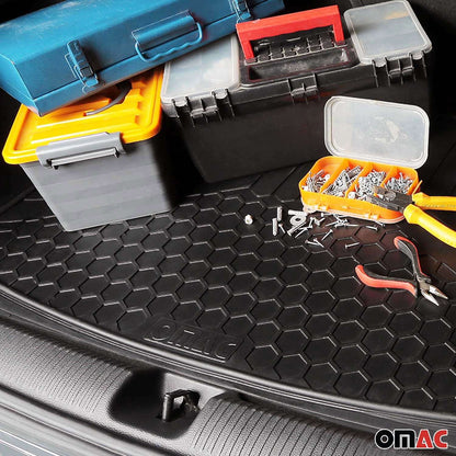 OMAC USA Semi-Custom Fit Cargo Liner Trunk Mat for SUVs – Fits 2023–2025 Kia Sportage (Black, Waterproof)