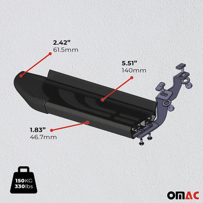 Omac USA Aluminum Running Boards, Side Steps for SUV – Fits with 2005-2010 Jeep Grand Cherokee – Black (2 Pcs)