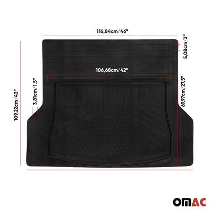 OMAC USA Semi-Custom Fit Cargo Liner Trunk Rubber Mat for SUV – Fits with 2014-2017 Land Rover Range Rover Sport – Waterproof, Black (1PC)