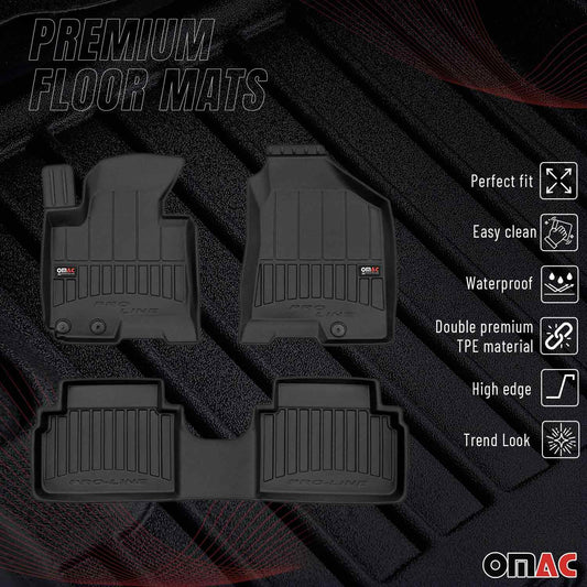OMAC USA Premium Floor Mats Liners Full Set All Weather Heavy Duty for SUV – Fits with 2010-2015 Hyundai Tucson – Black (3 Pcs)