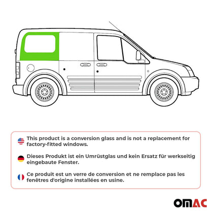 OMAC USA Right Sliding Door Window Glass – Fits 2010–2013 Ford Transit Connect L1/L2 – Black Tempered Auto Glass Replacement (1 Pc)