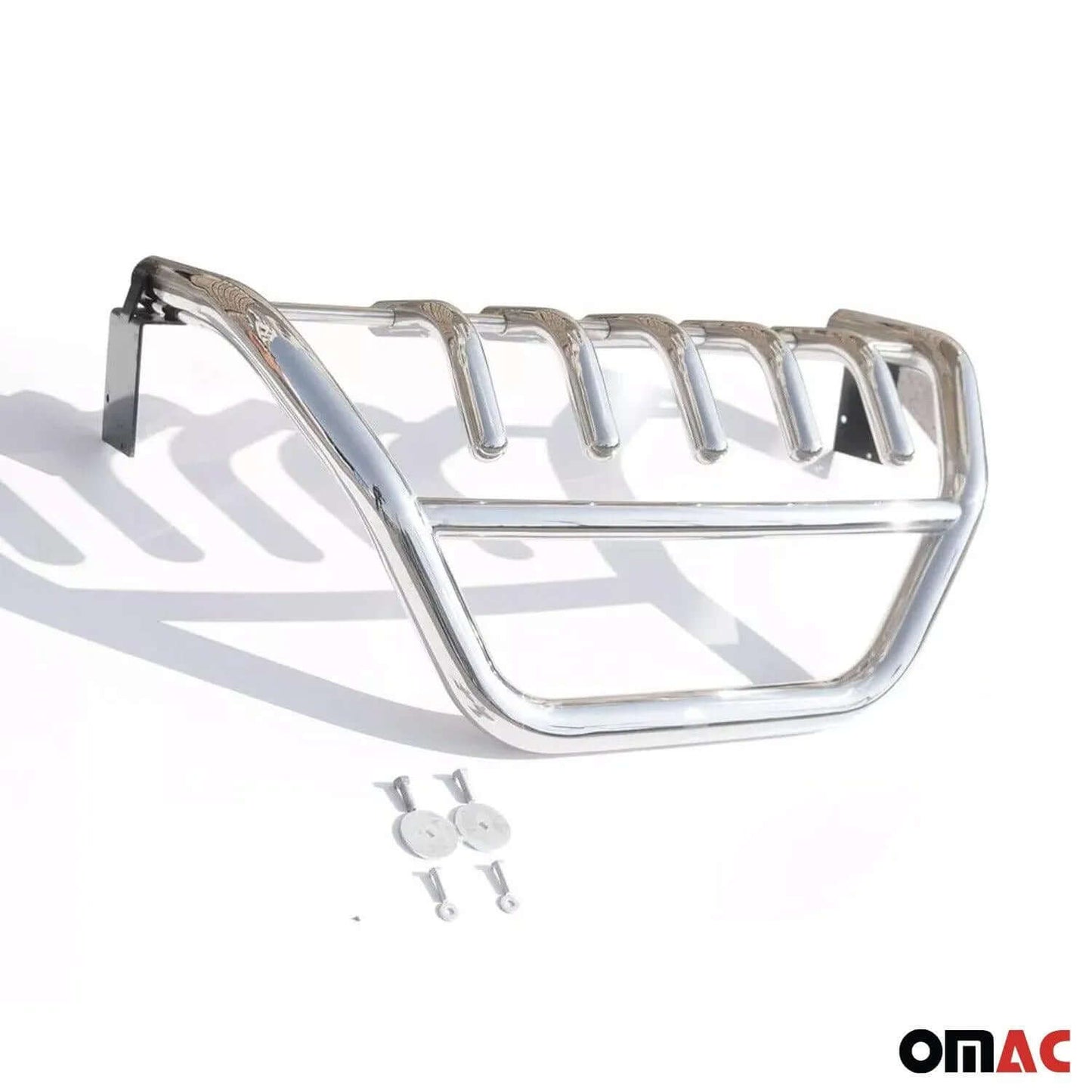 OMAC USA Bull Bar Push Front Bumper Grille – Fits 2011–2016 Kia Sportage – Chrome Mirror Finish Steel Guard, Silver (1 Pc)