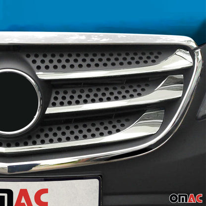 OMAC USA Front Bumper Grill Trim for Mercedes Metris – Fits 2016–2020 – Stainless Steel Chrome Mirror Finish, 2-Pc