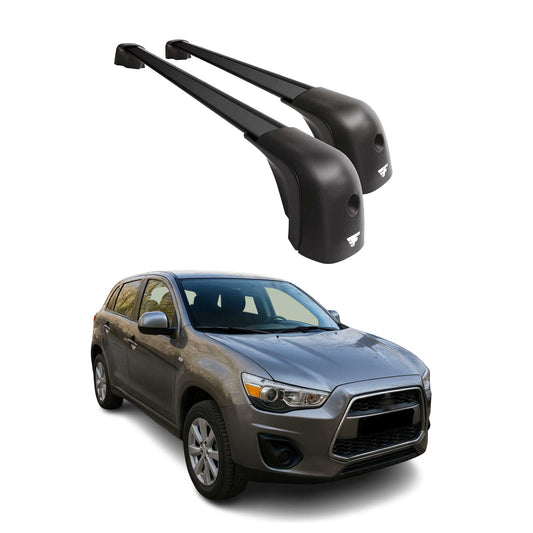OMAC USA Roof Rack Cross Bars – Fits 2011-2024 Mitsubishi Outlander Sport – Aluminium Black (2 Pcs)