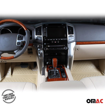OMAC USA Floor Mats Liners Full Set All Weather for SUV – Fits with 2009-2017 Chevrolet Traverse (2nd Row Captain’s Chairs) – Beige (5 Pcs)