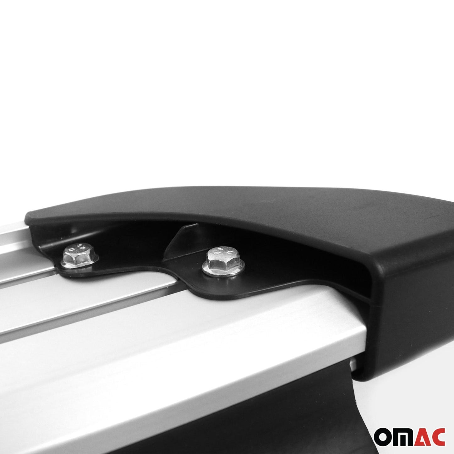 Omac USA Aluminum Running Boards, Side Steps for SUV – Fits with 2018-2024 Mitsubishi Eclipse Cross – Silver & Black (2 Pcs)