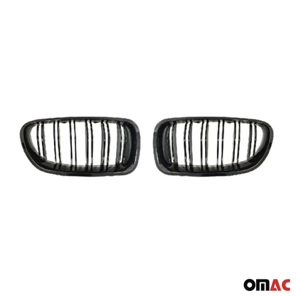 OMAC USA Front Kidney Grille for Cars – Fits 2010–2016 BMW 5 Series F10 / F10 M5 F11 (Gloss Black, 2Pcs)