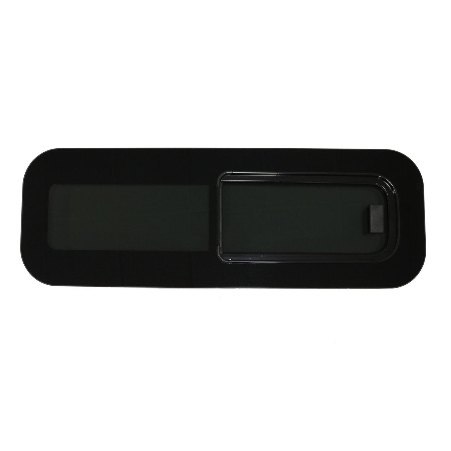 OMAC USA RV Teardrop Window – Horizontal Sliding Right Vent Glass – Universal Fit (Not Passenger Vans) – 31.4" x 10.6" Tempered Glass, Black (1 Pc)