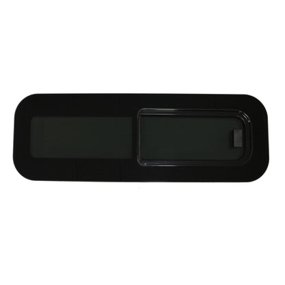 OMAC USA RV Teardrop Window – Horizontal Sliding Right Vent Glass – Universal Fit (Not Passenger Vans) – 31.4" x 10.6" Tempered Glass, Black (1 Pc)