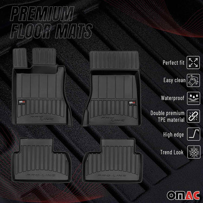 OMAC USA Premium Floor Mats Liners for Cars – Fits 1999-2006 Mercedes S-Class W220 SWB (Black, 4 Pcs)