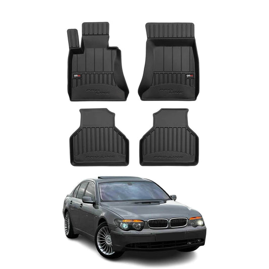 OMAC USA Premium Floor Mats Liners for Cars – Fits 2002-2008 BMW 7 Series E65 E66 E67 (Black, 4 Pcs)