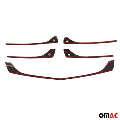 OMAC USA Front Bumper Grill Trim Molding – Fits 2016-2020 Mercedes Metris – Carbon Fiber Finish, 5 Pcs