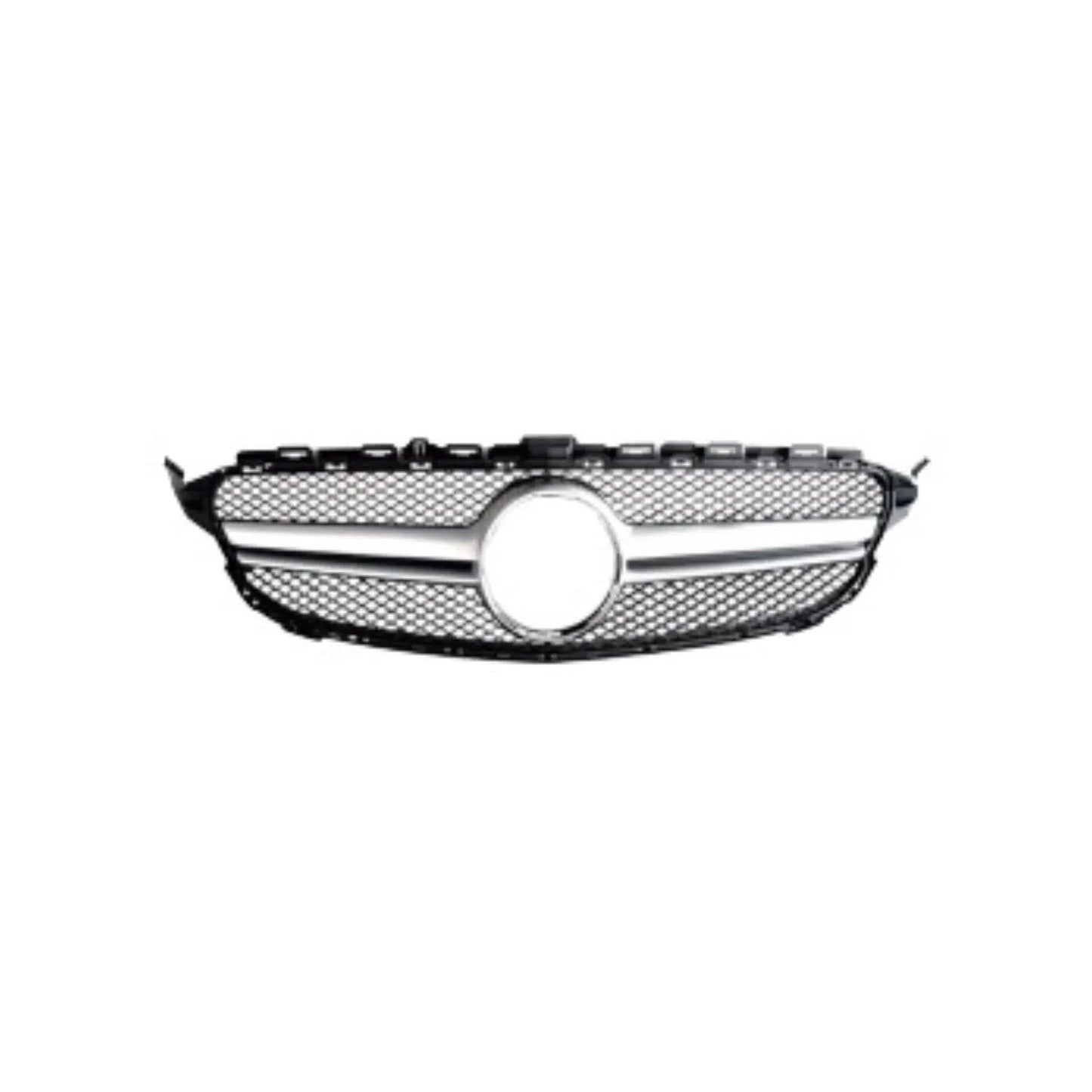 OMAC USA Front Grille Mesh AMG Style for Cars – Fits 2019–2021 Mercedes-Benz C-Class C180, C200, C250, C300, C350e (Chrome, W/O Camera Hole)