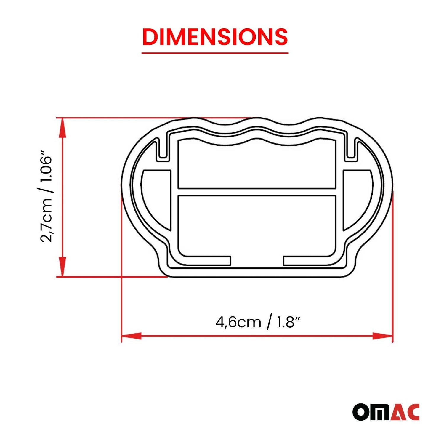 OMAC USA Adjustable Roof Rack Cross Bars 39"-51" for Raised Roof Rails – Aluminium Silver (2 Pcs)