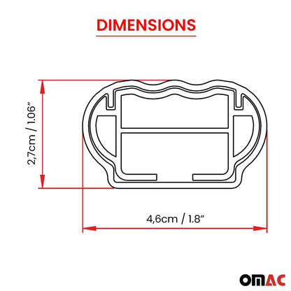 OMAC USA Adjustable Roof Rack Cross Bars 39"-51" for Raised Roof Rails – Aluminium Silver (2 Pcs)