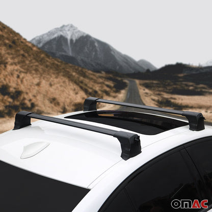 OMAC USA Roof Rack Cross Bars Luggage Carrier for Fix Point – Fits with 2004-2012 BMW 3 Series E90 Sedan / E91 Touring – Aluminium Black (2 Pcs)