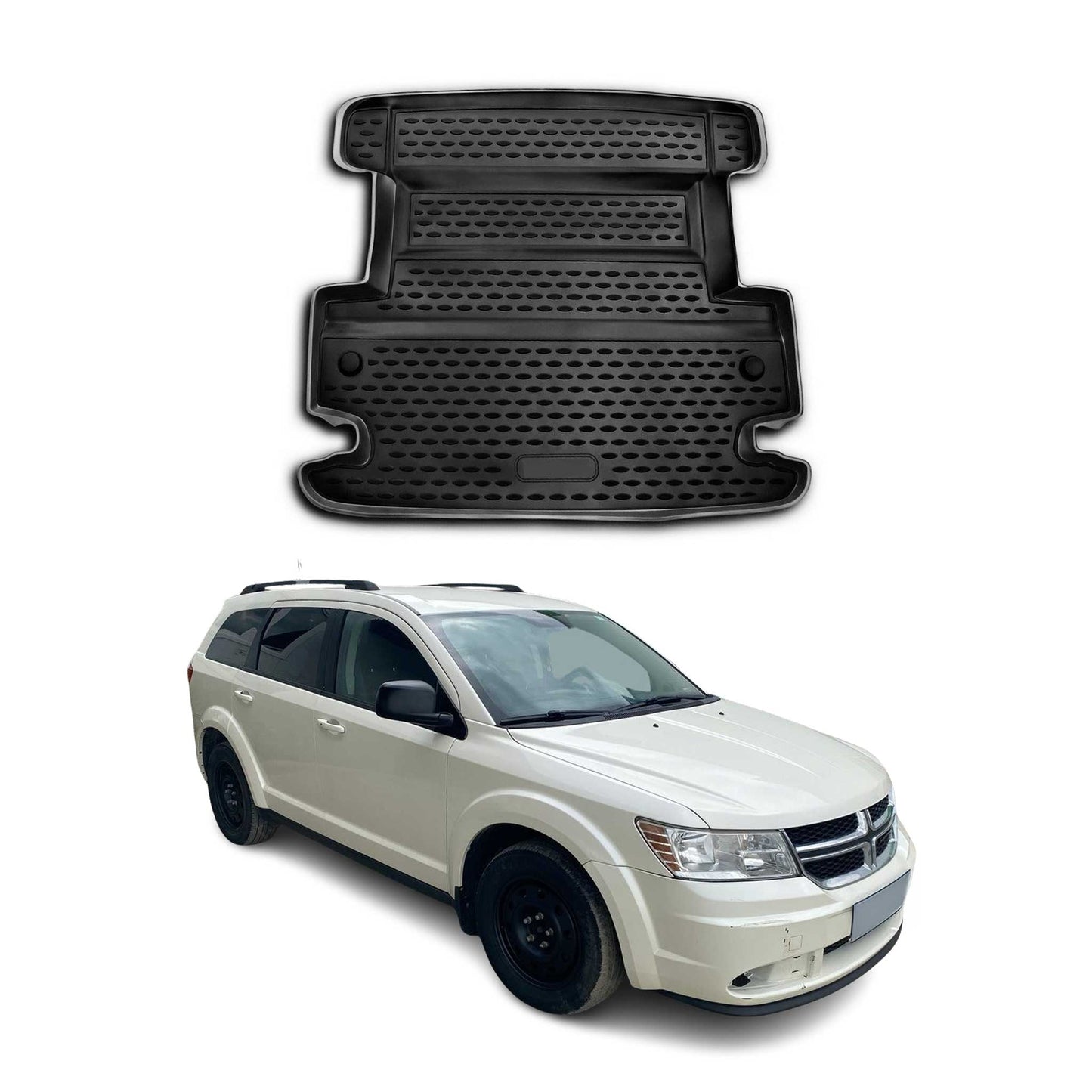 OMAC USA Cargo Liner Trunk Rubber Mat for SUV – Fits with 2009-2020 Dodge Journey – All Weather, Black (1PC)
