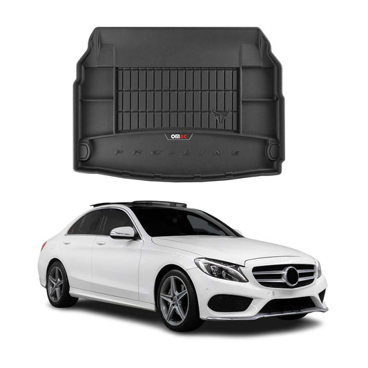 OMAC USA Premium Cargo Liner Trunk Rubber Mat for Car – Fits with 2015-2021 Mercedes C-Class W205 – All Weather Heavy Duty, Black (1 Pc)