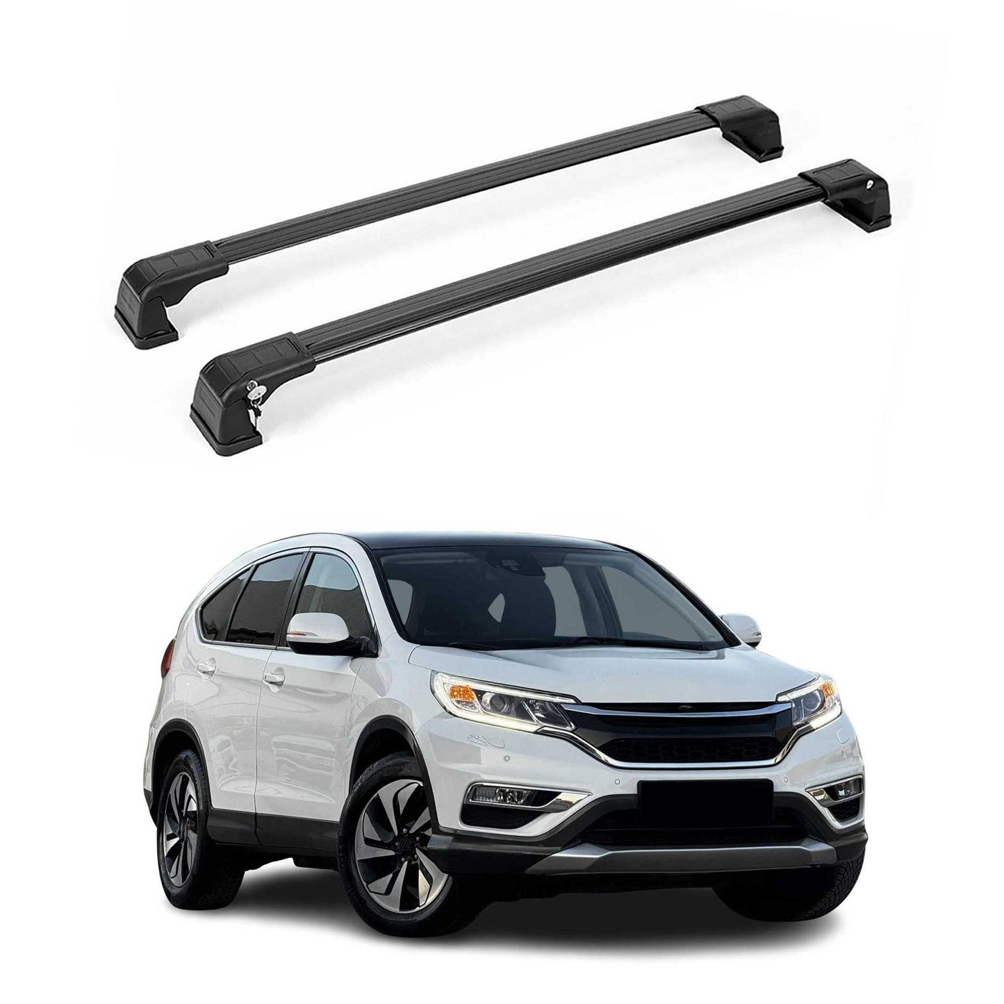OMAC USA Roof Rack Cross Bars for Car – Fits 2012-2016 Honda CR-V SE LX (Excludes Other Trims) – Aluminium Black (2 Pcs)