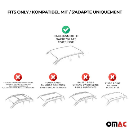 Omac USA Roof Rack Cross Bars Luggage Carrier for SUV – Fits with 2013-2016 Mazda CX-5 (2 Pcs, Black, Aluminum)