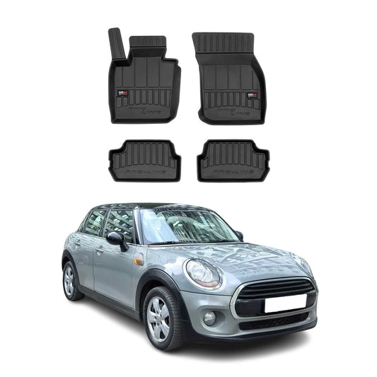 OMAC USA Premium Floor Mats Liners for Cars – Fits 2014-2024 Mini Cooper F55 F56 F57 (Black, 4 Pcs, All Weather Heavy Duty)