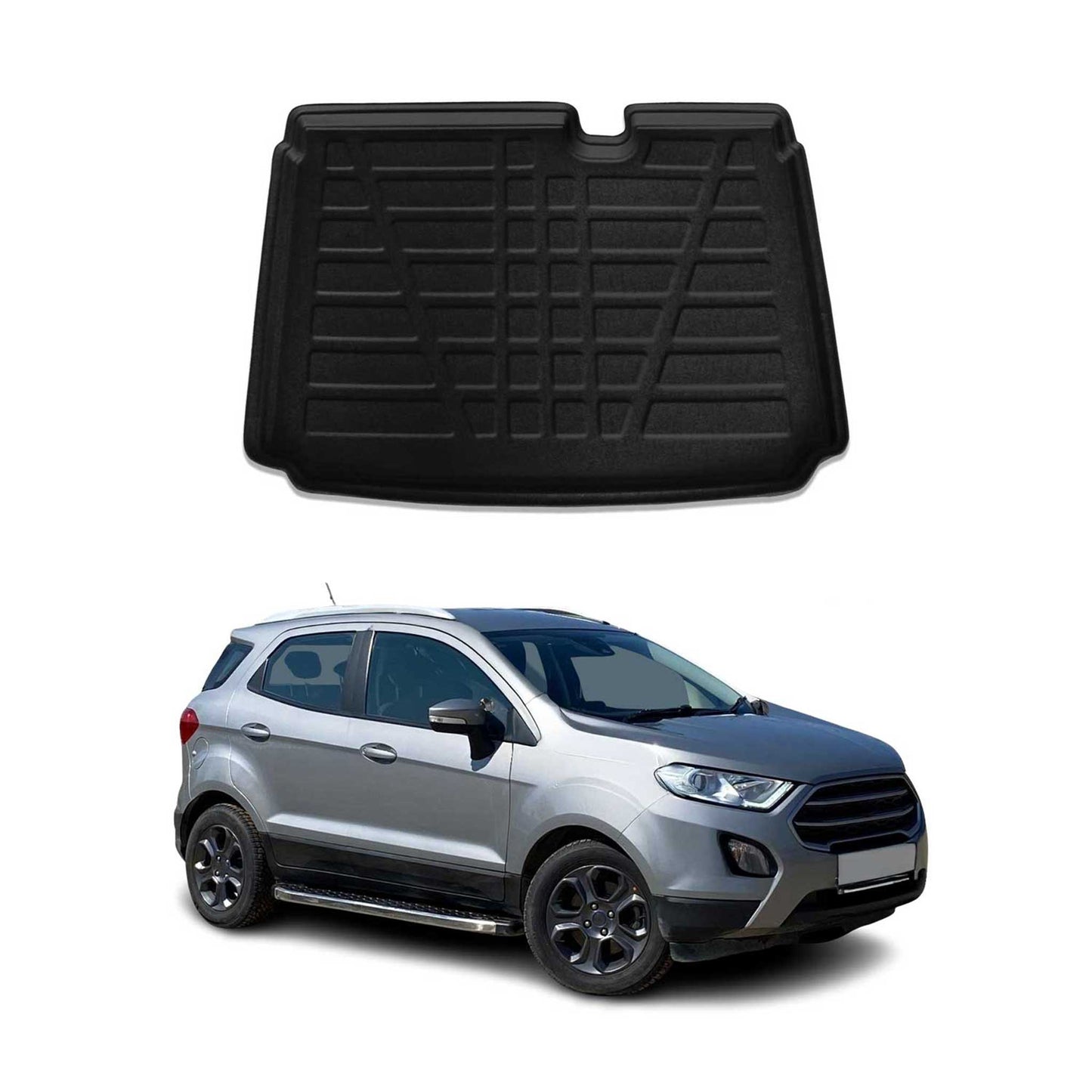 OMAC USA Semi-Custom Fit Cargo Liner Trunk Mat for SUV – Fits 2018–2022 Ford EcoSport (Black, Waterproof)
