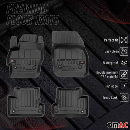 OMAC USA Premium Floor Mats Liners for Cars – Fits 2010-2013 Mazda 3 (Black, 4 Pcs, All Weather Heavy Duty)