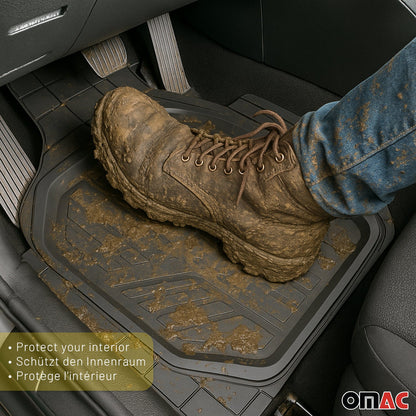 Omac USA Semi-Custom Rubber Floor Mats Liners for Cars – Fits with 2020-2025 Mercedes GLB-Class X257 (4 Pcs)